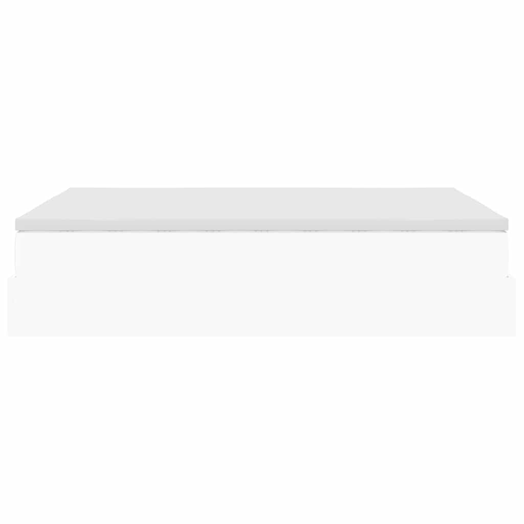 Cadre de lit ottoman avec matelas blanc 140x200 cm similicuir
