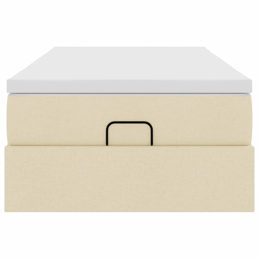 Cadre de lit ottoman avec matelas crème 100x200cm tissu - XIOS