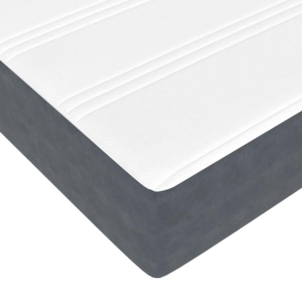Cadre de lit ottoman avec matelas gris foncé 140x200 cm velours