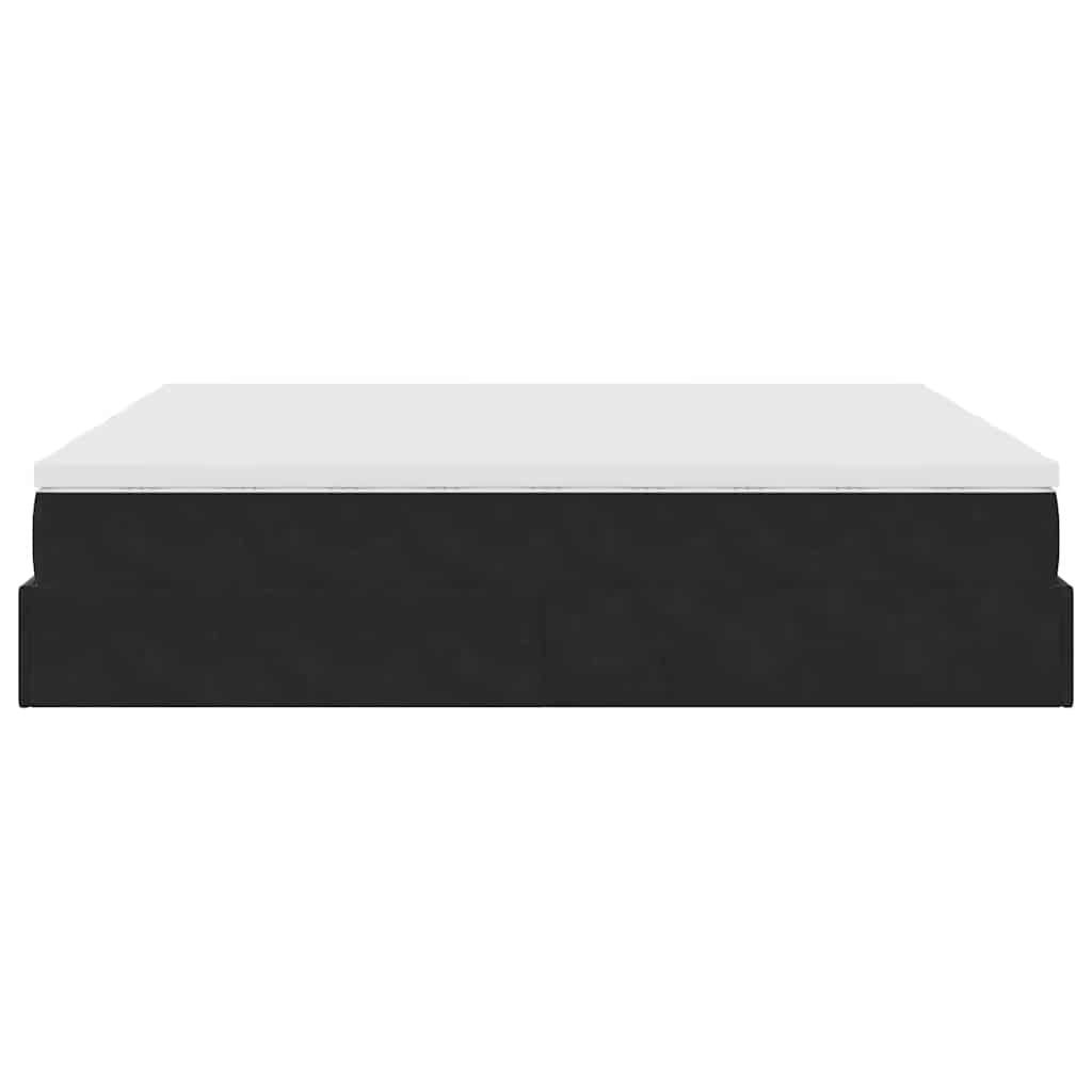 Cadre de lit ottoman avec matelas noir 180x200cm velours - XIOS