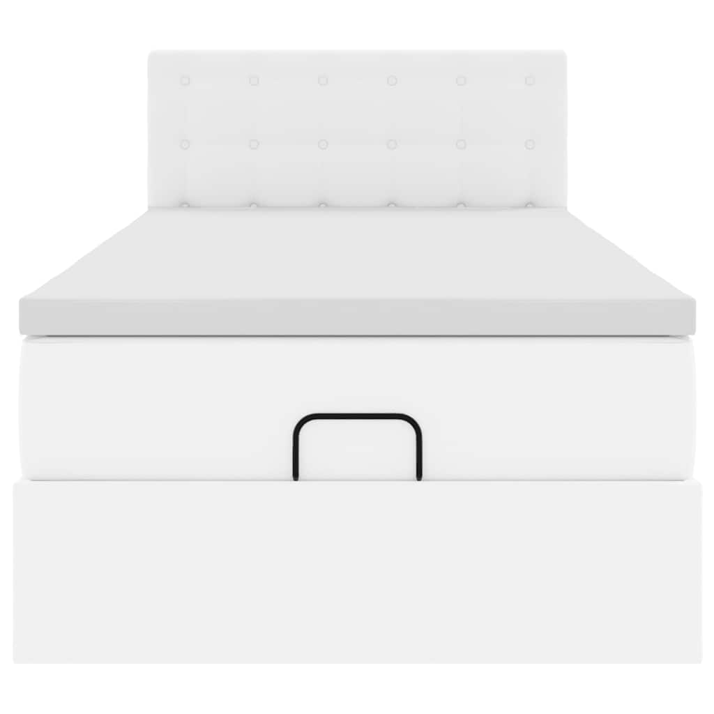 Lit ottoman avec matelas blanc 80x200 cm similicuir - XIOS