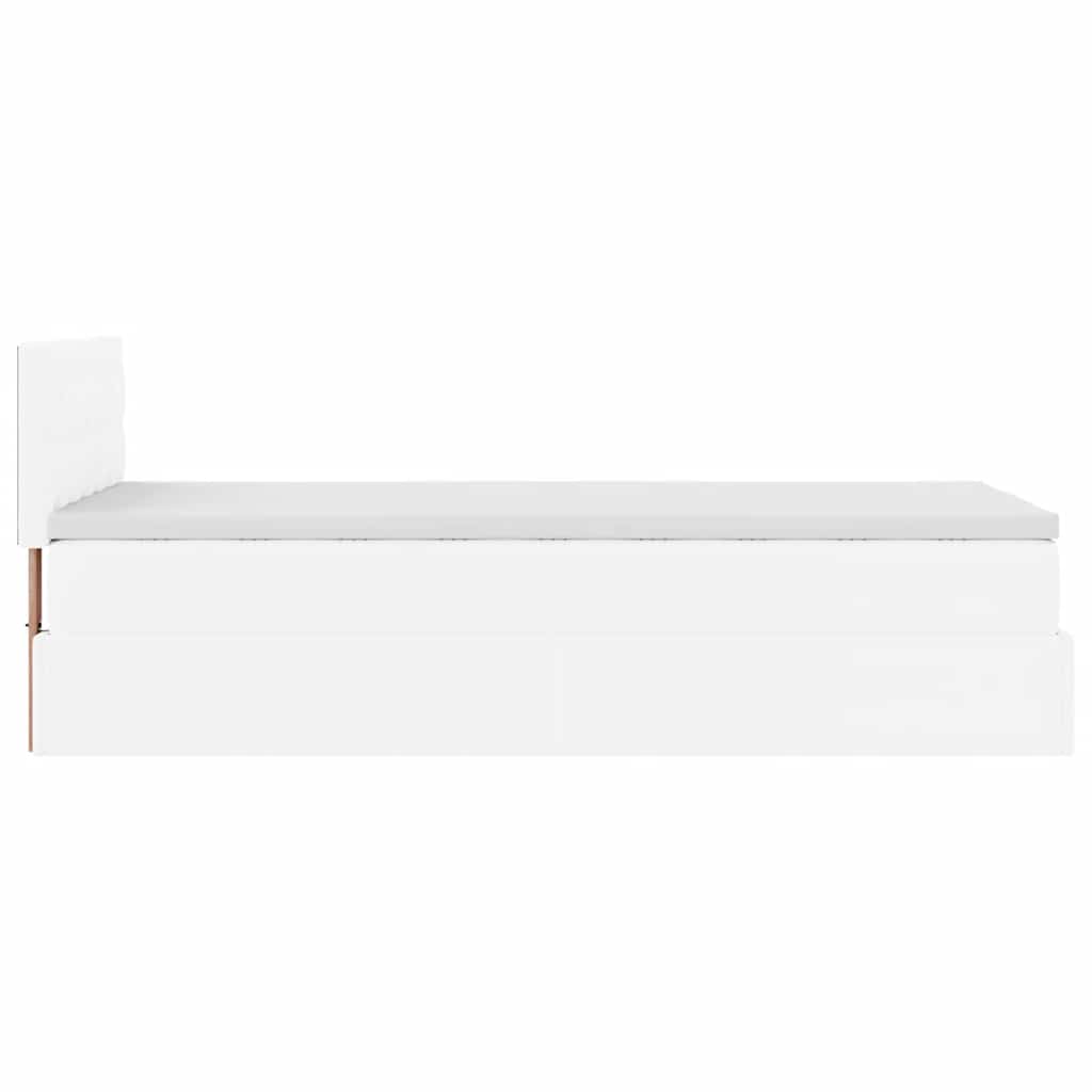 Lit ottoman avec matelas blanc 80x200 cm similicuir - XIOS