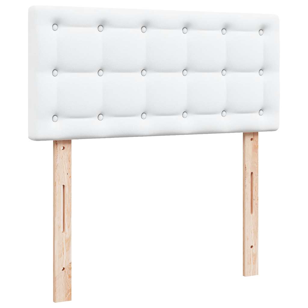 Lit ottoman avec matelas blanc 90x190 cm similicuir