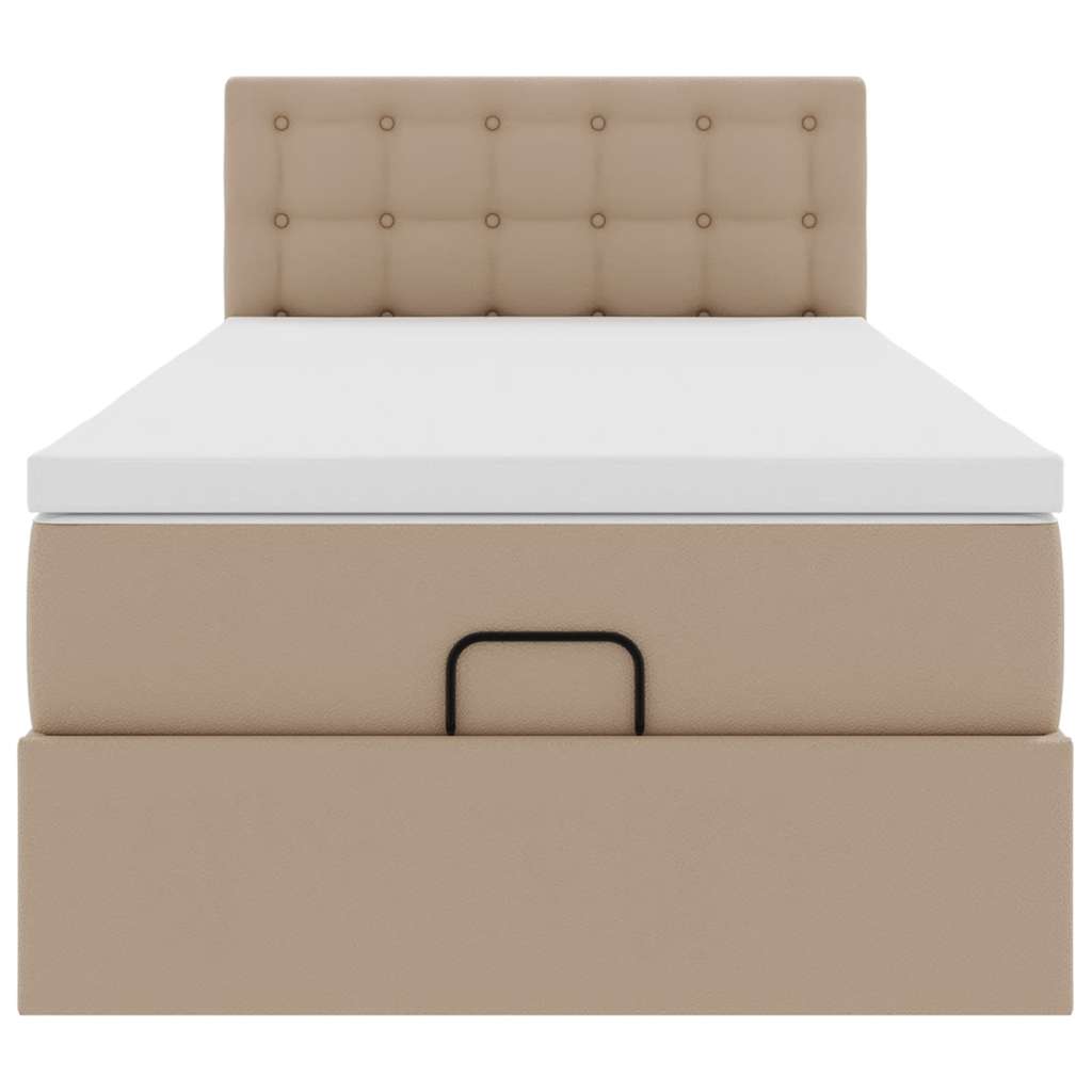 Lit ottoman et matelas cappuccino 90x190 cm similicuir - XIOS