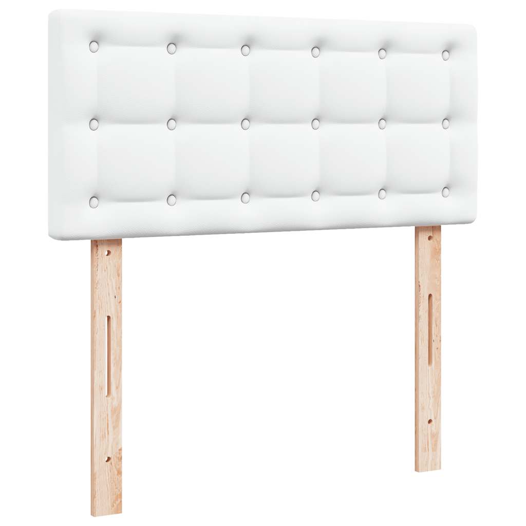 Lit ottoman avec matelas blanc 90x200 cm similicuir - XIOS