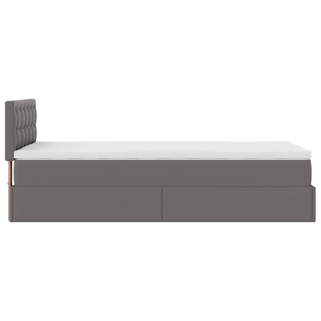 Lit ottoman avec matelas gris 90x200 cm similicuir - XIOS