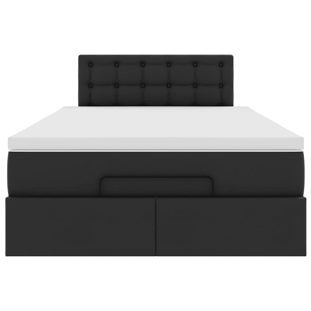 Cadre de lit ottoman avec matelas noir 120x190 cm similicuir - XIOS
