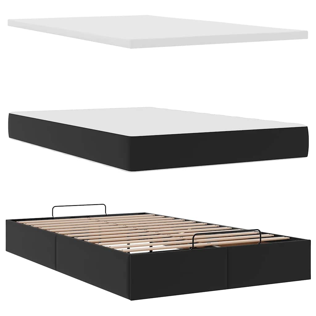 Cadre de lit ottoman avec matelas noir 120x190 cm similicuir - XIOS