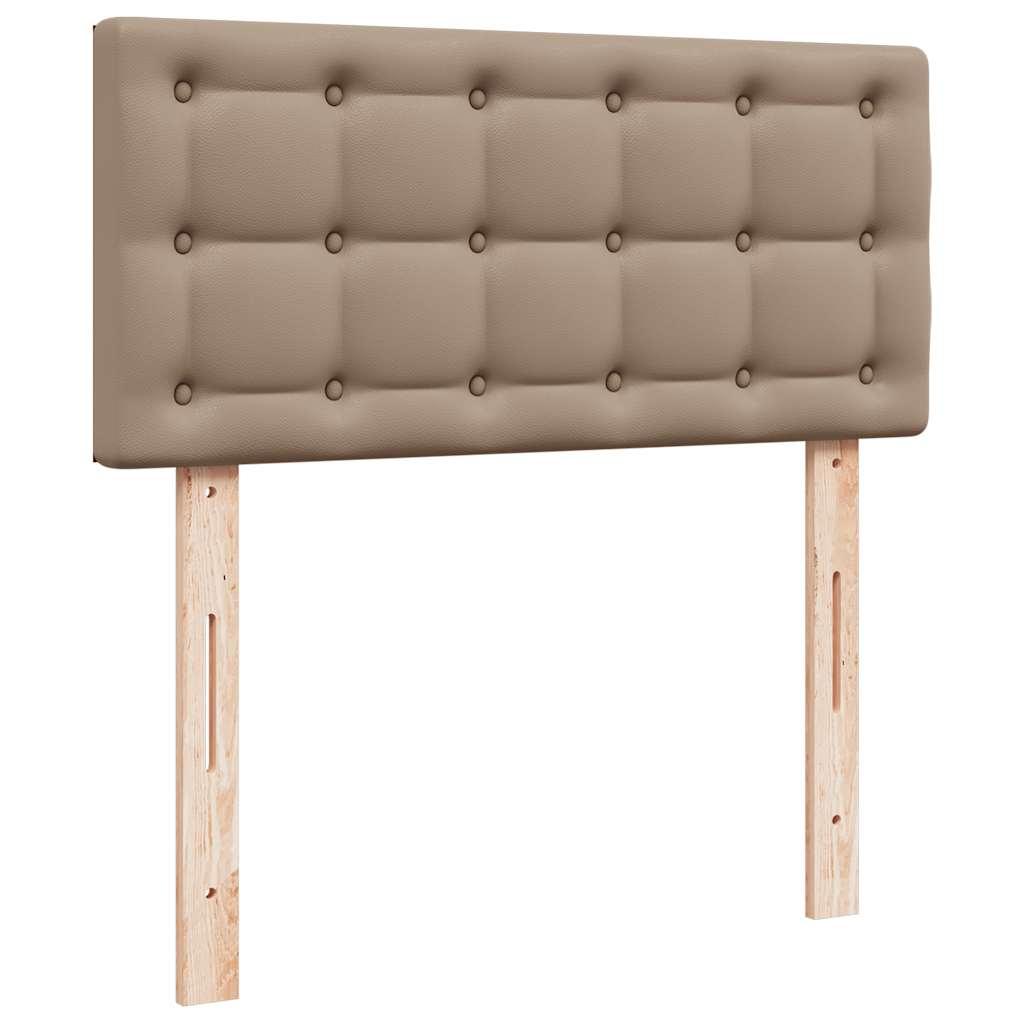 Cadre de lit ottoman et matelas cappuccino 120x190cm similicuir - XIOS