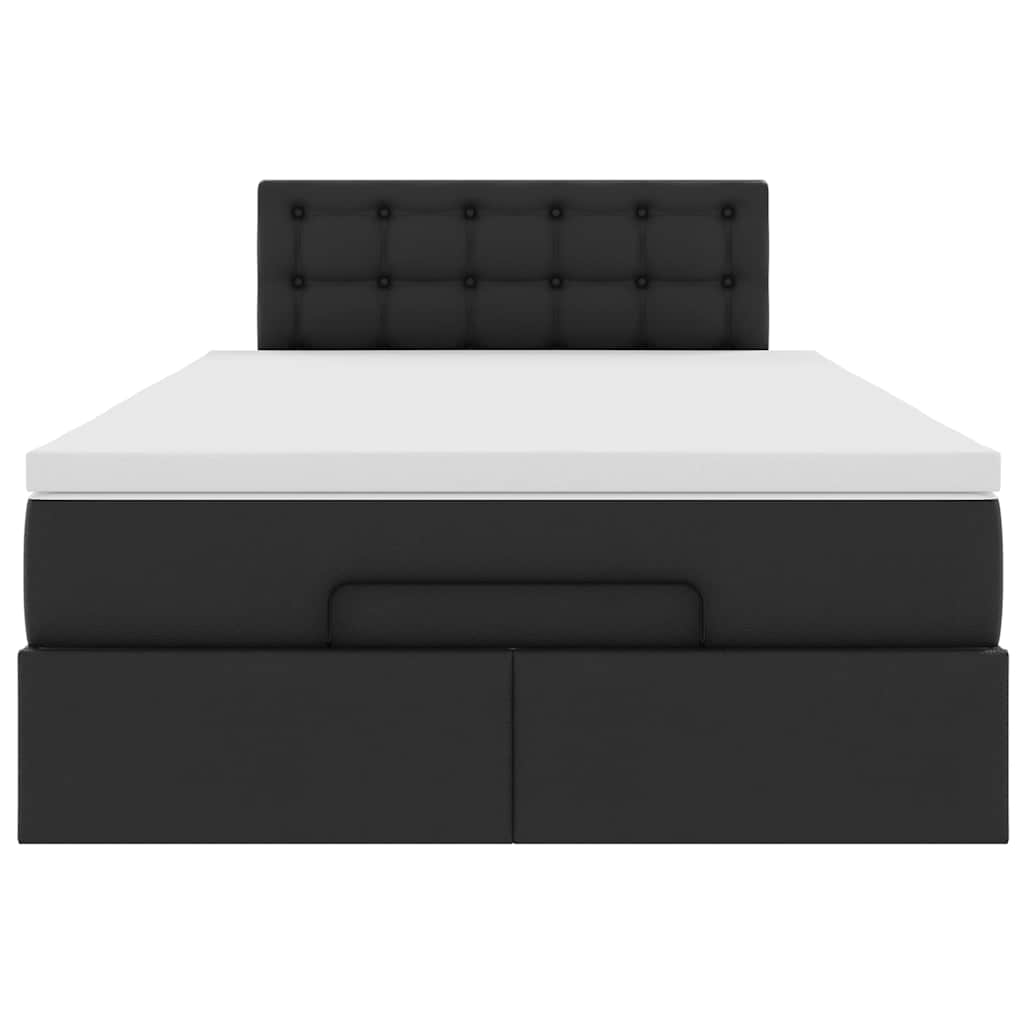 Cadre de lit ottoman avec matelas noir 120x200 cm similicuir - XIOS