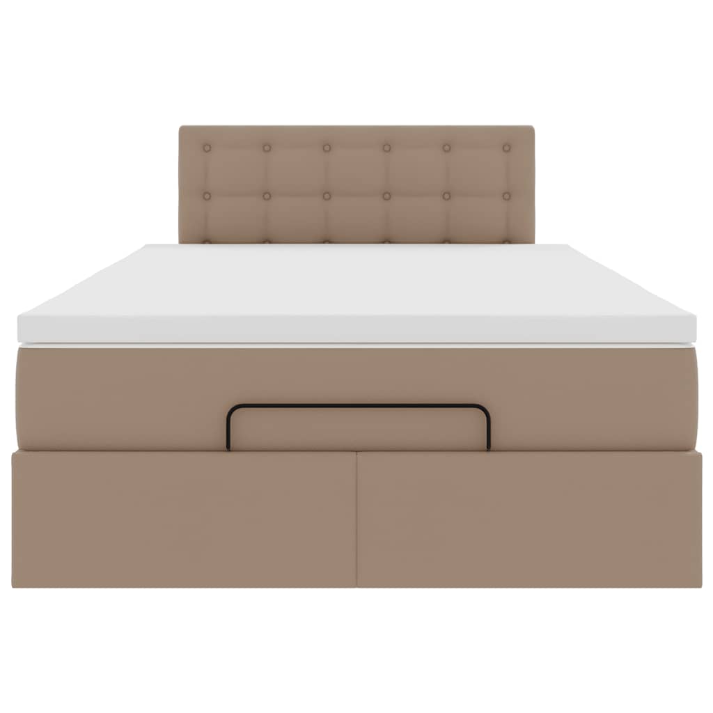 Cadre de lit ottoman et matelas cappuccino 120x200cm similicuir - XIOS