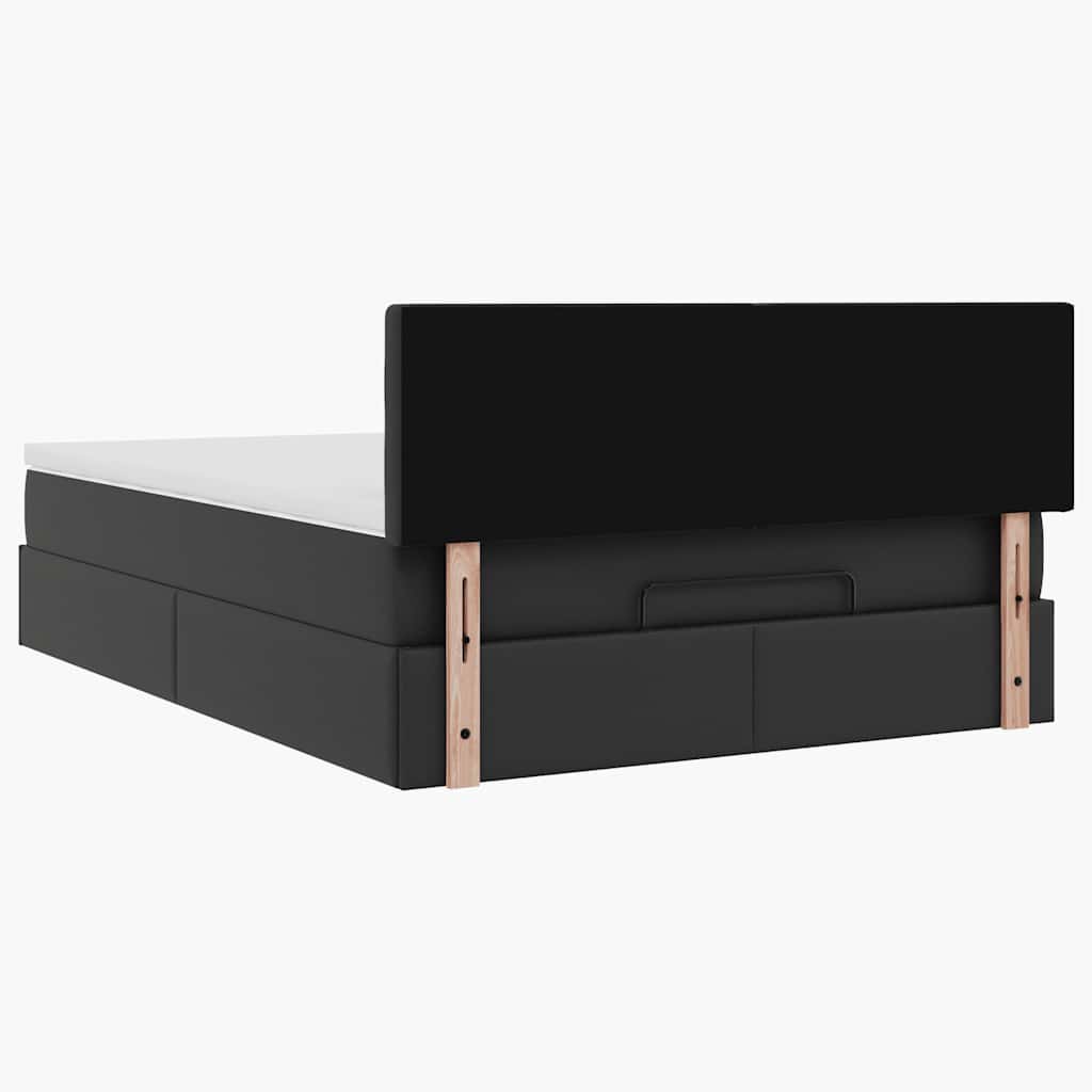 Cadre de lit ottoman avec matelas noir 140x190 cm similicuir - XIOS