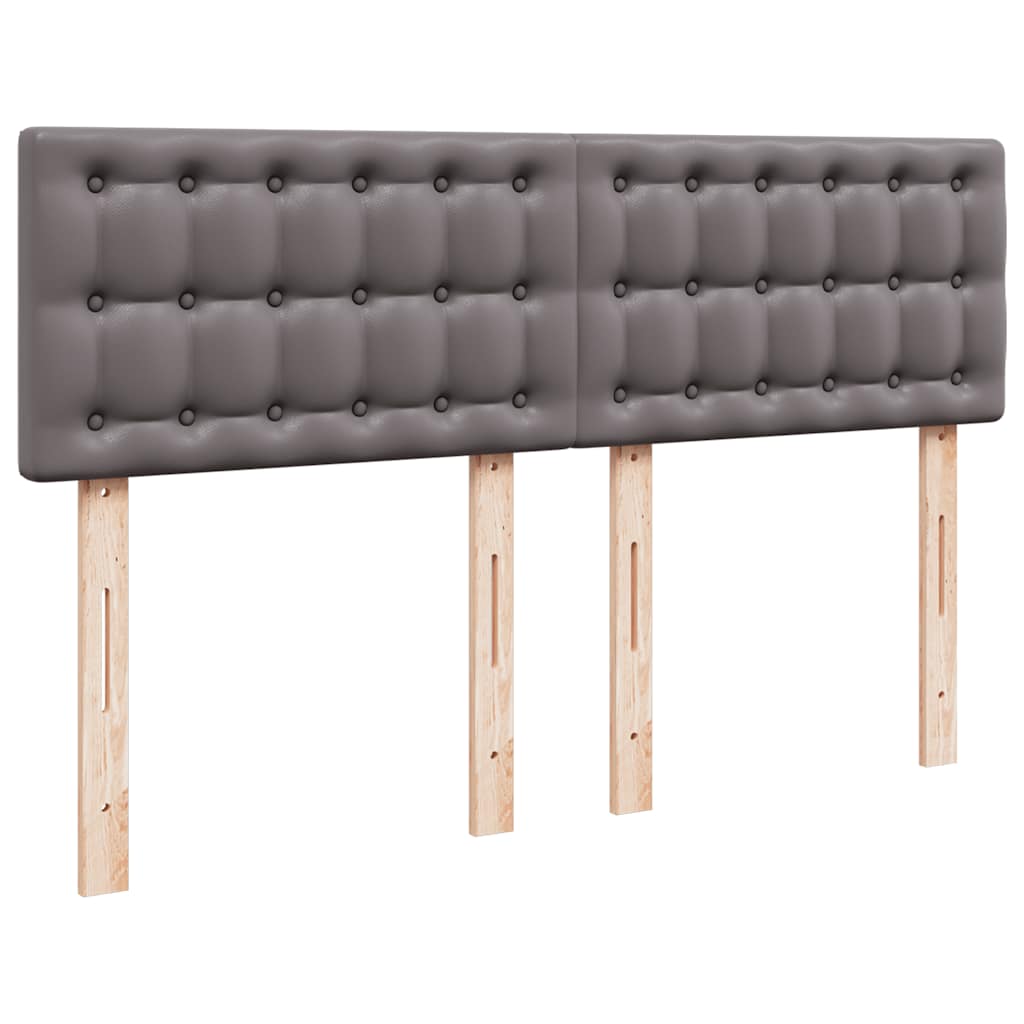 Cadre de lit ottoman avec matelas gris 140x190 cm similicuir - XIOS