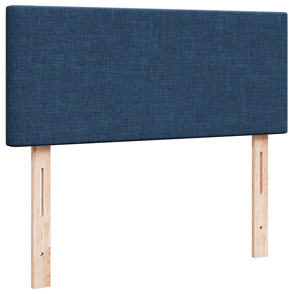 Cadre de lit ottoman avec matelas bleu 120x190 cm tissu