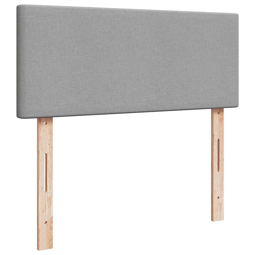 Lit ottoman avec matelas gris clair 120x200 cm tissu - XIOS