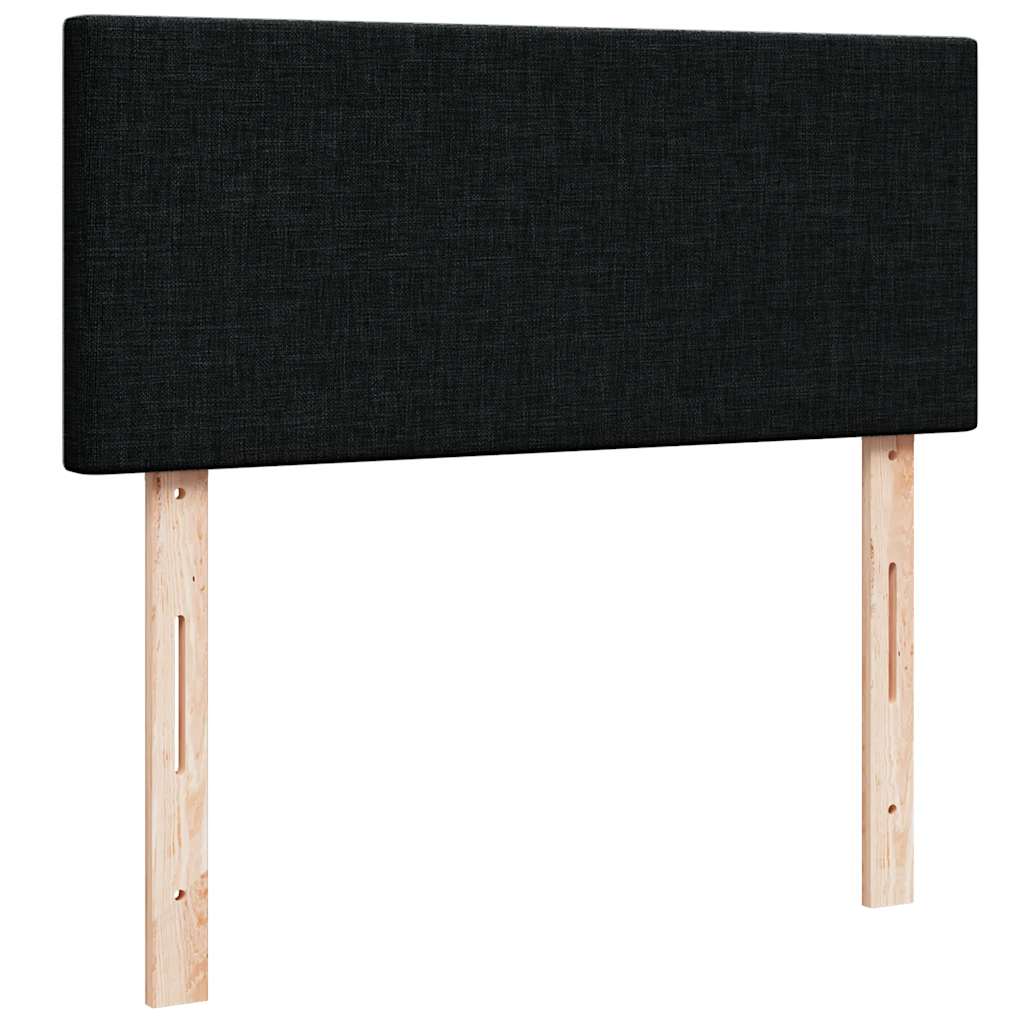 Lit ottoman avec matelas noir 120x200 cm tissu - XIOS