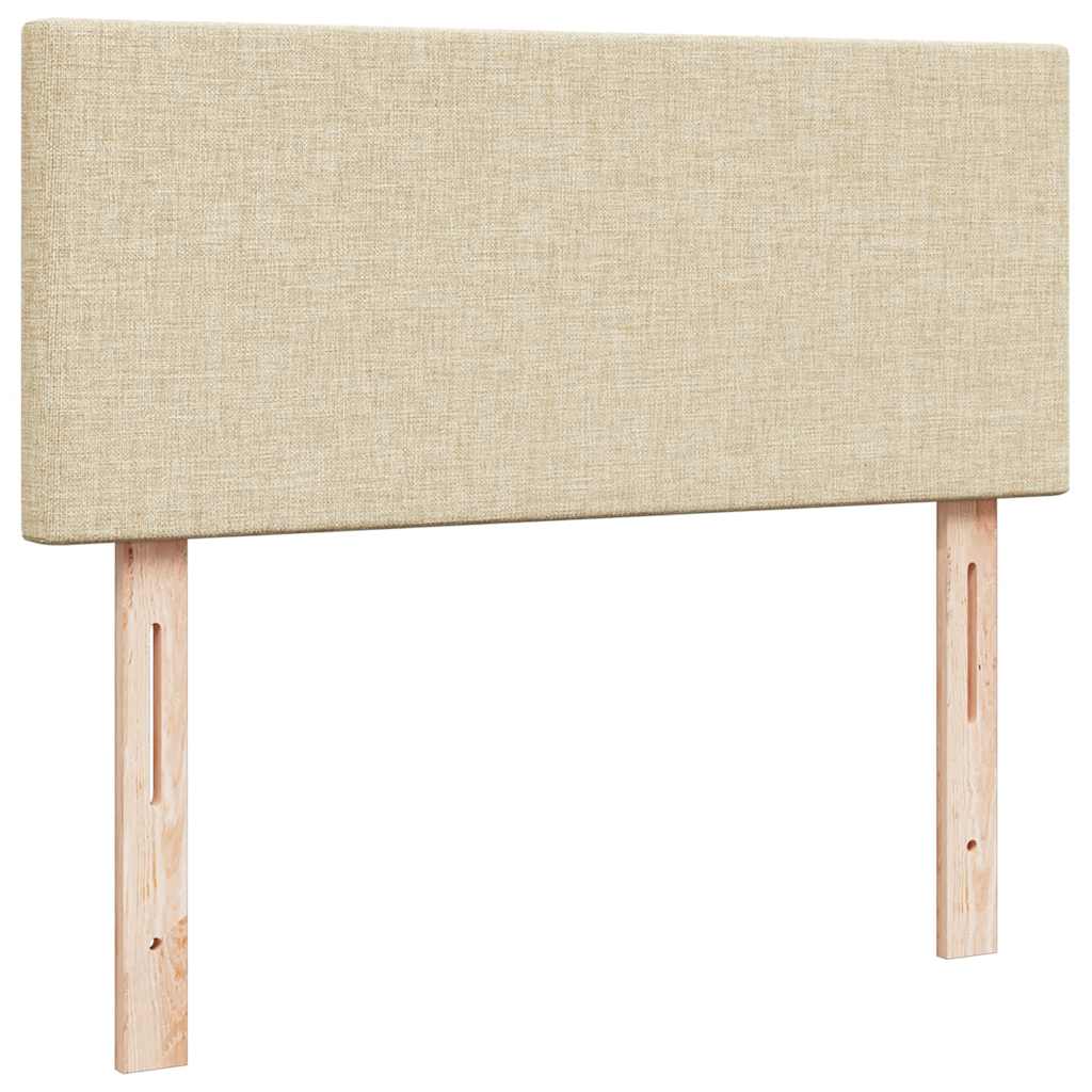 Cadre de lit ottoman avec matelas crème 120x200cm tissu