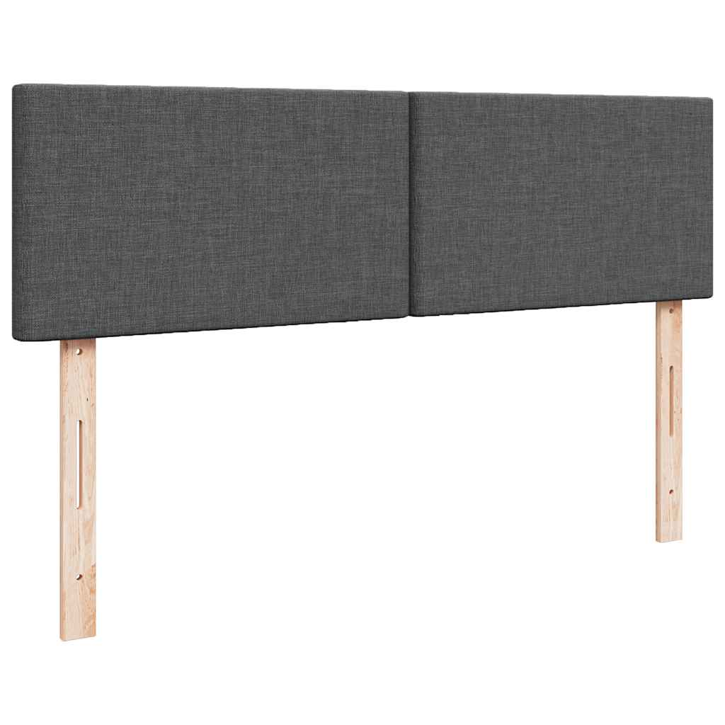Lit ottoman avec matelas gris foncé 140x190 cm tissu