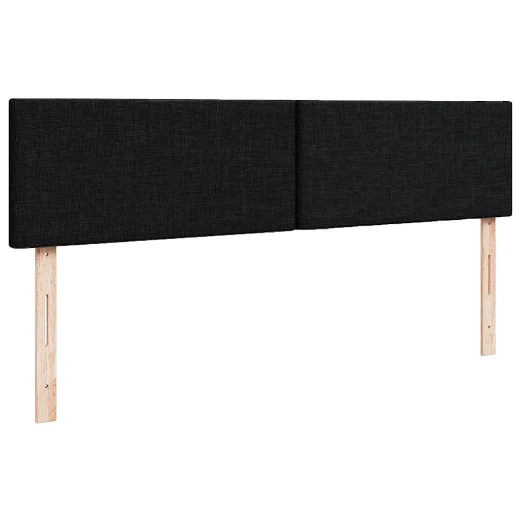 Lit ottoman avec matelas noir 140x190 cm tissu - XIOS