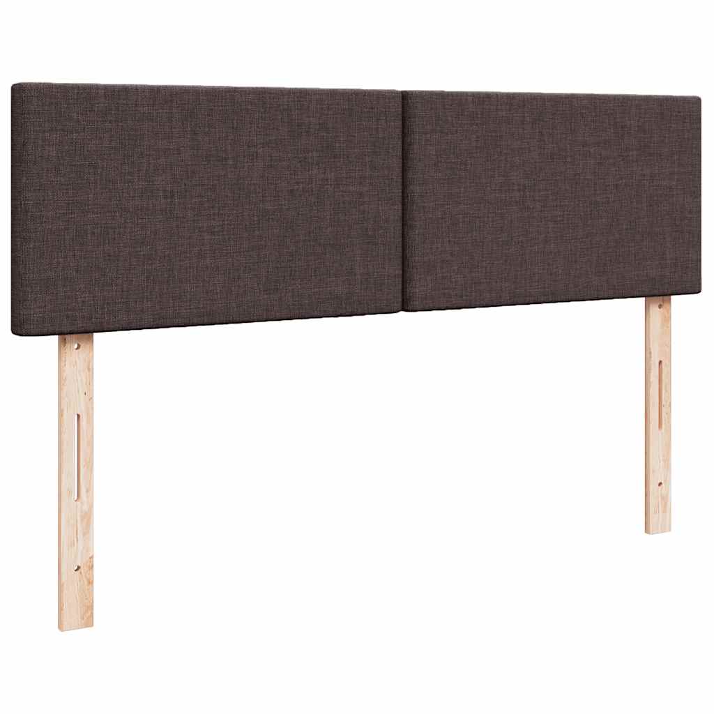 Lit ottoman avec matelas marron foncé 140x190 cm tissu - XIOS