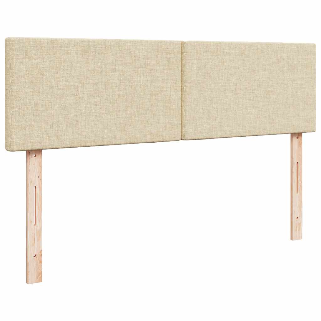 Lit ottoman avec matelas crème 140x190 cm tissu