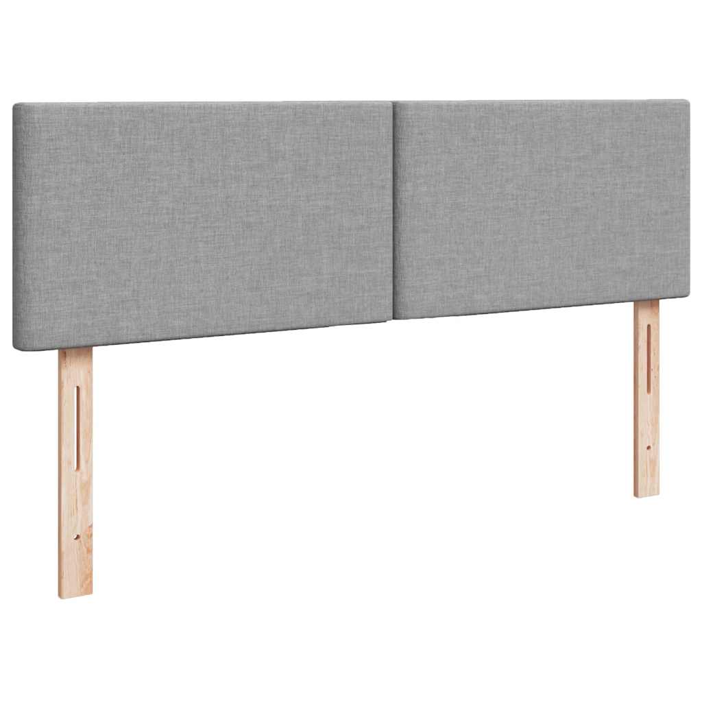Cadre de lit ottoman et matelas gris clair 140x200 cm tissu