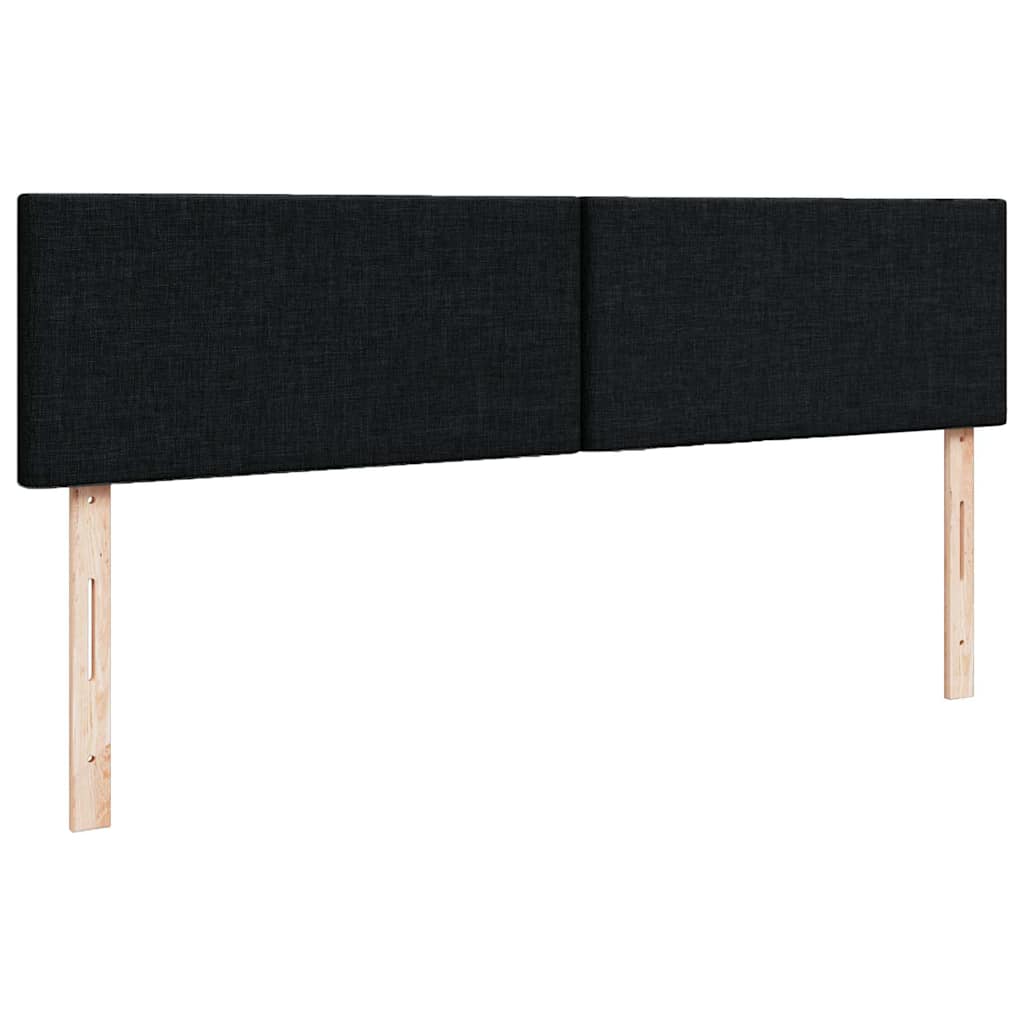 Lit ottoman avec matelas noir 140x200 cm tissu