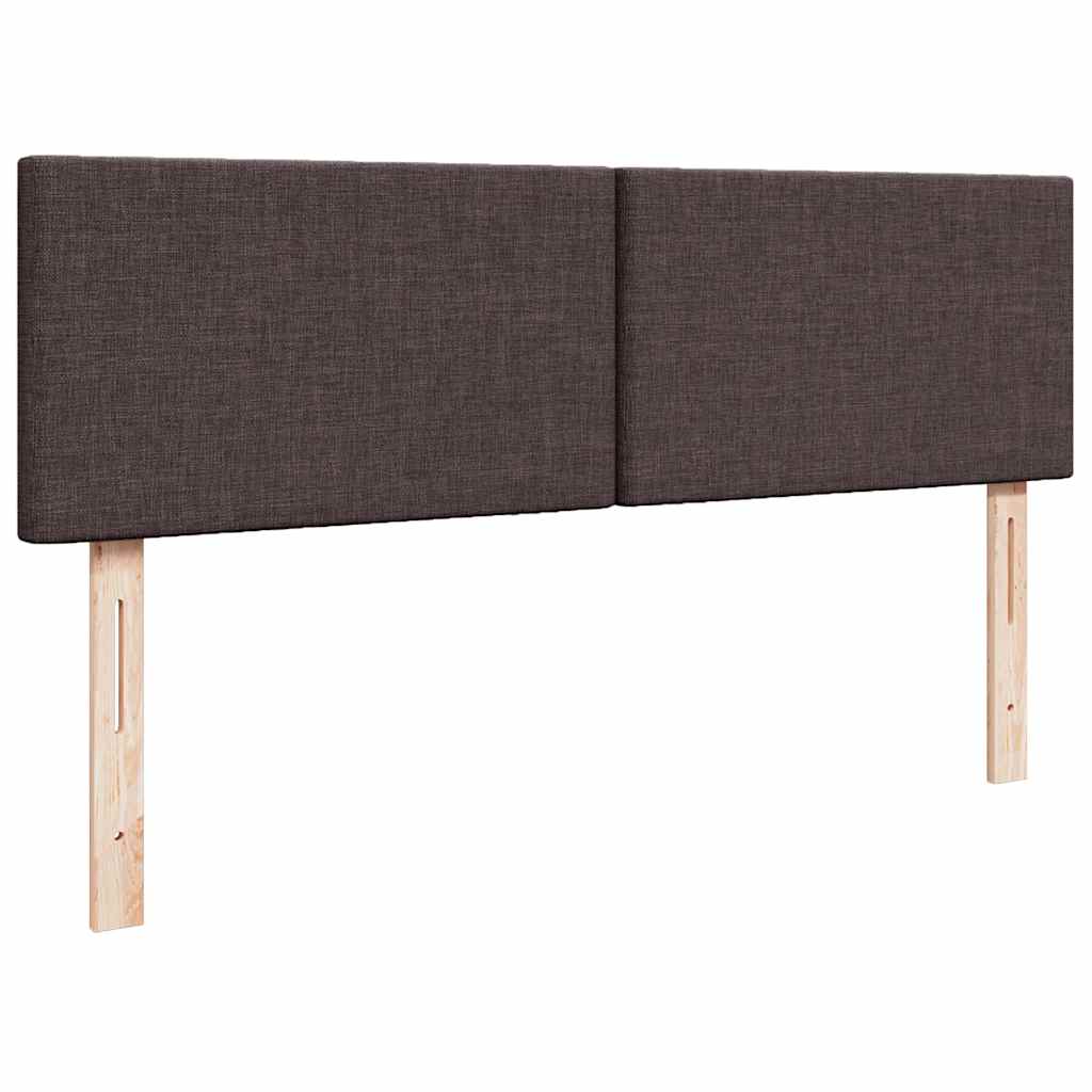 Cadre de lit ottoman avec matelas marron foncé 140x200 cm tissu