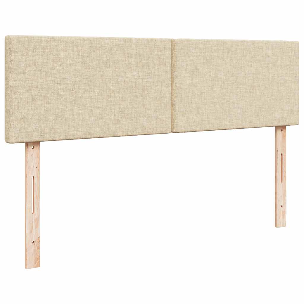 Lit ottoman avec matelas crème 140x200 cm tissu