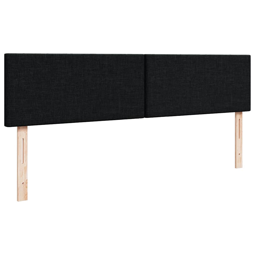 Cadre de lit ottoman avec matelas noir 160x200 cm tissu - XIOS