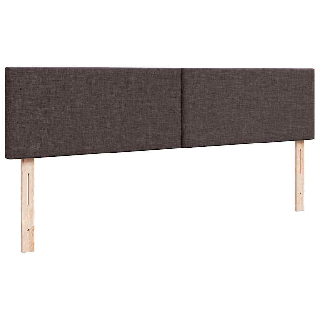 Cadre de lit ottoman avec matelas marron foncé 160x200 cm tissu - XIOS