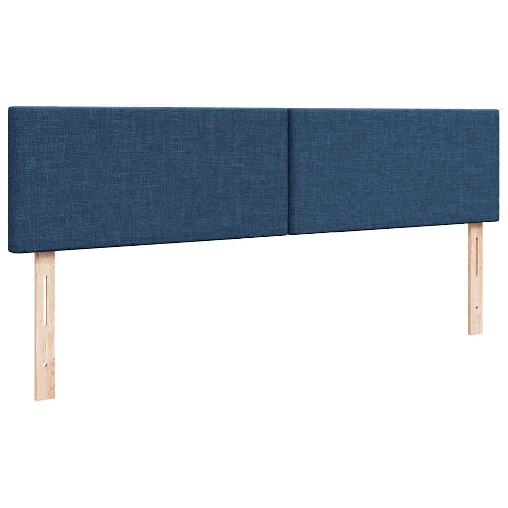Cadre de lit ottoman avec matelas bleu 180x200 cm tissu