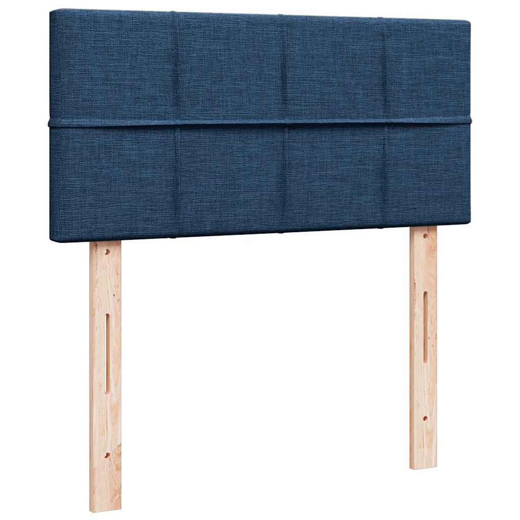 Cadre de lit ottoman avec matelas bleu 80x200 cm tissu - XIOS