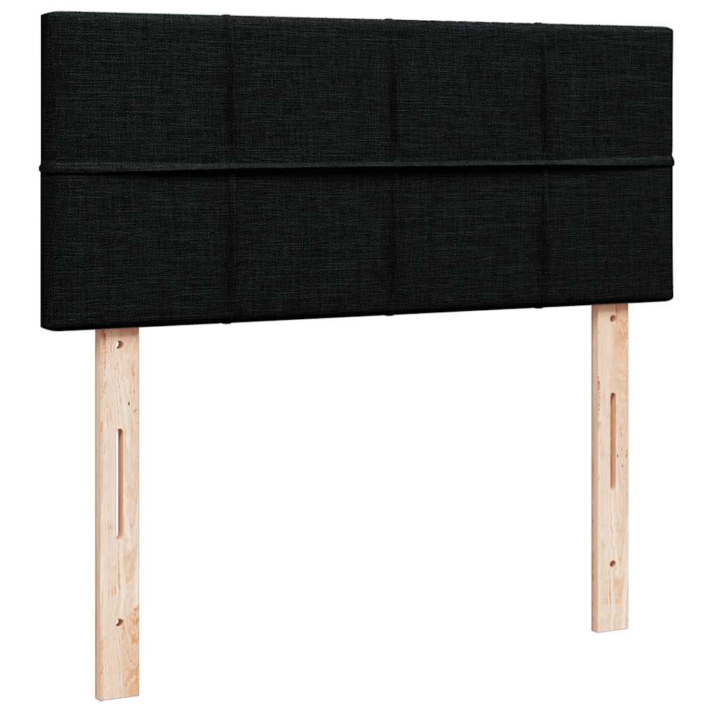 Lit ottoman avec matelas noir 120x190 cm tissu - XIOS
