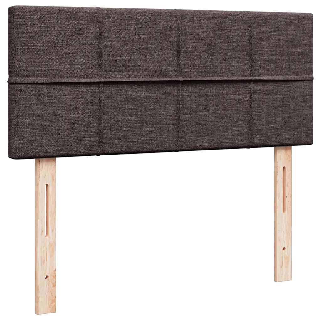 Cadre de lit ottoman avec matelas marron foncé 120x190 cm tissu - XIOS