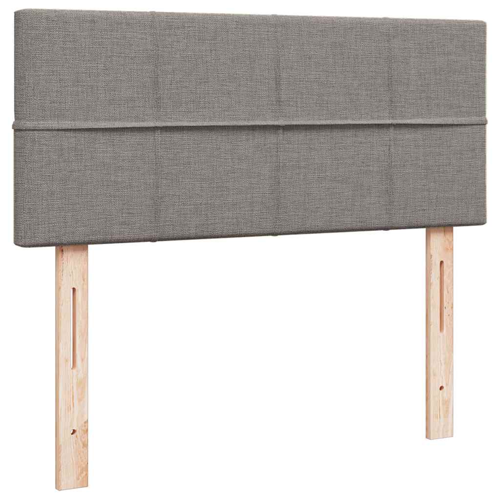 Cadre de lit ottoman avec matelas taupe 120x190 cm tissu