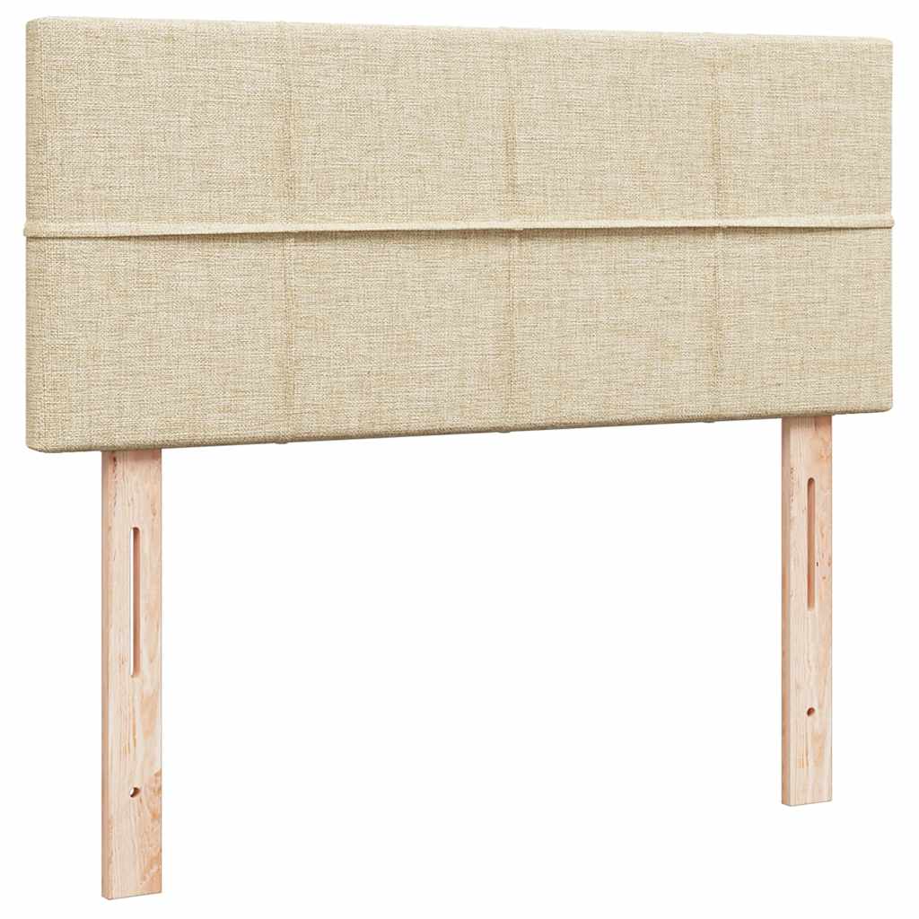 Cadre de lit ottoman avec matelas crème 120x190 cm tissu