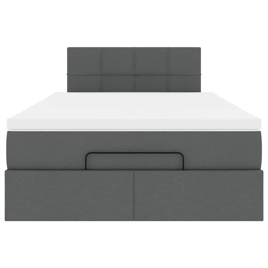 Lit ottoman avec matelas gris foncé 120x200 cm tissu - XIOS