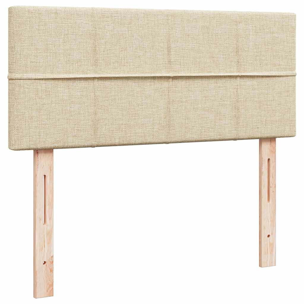 Cadre de lit ottoman avec matelas crème 120x200cm tissu