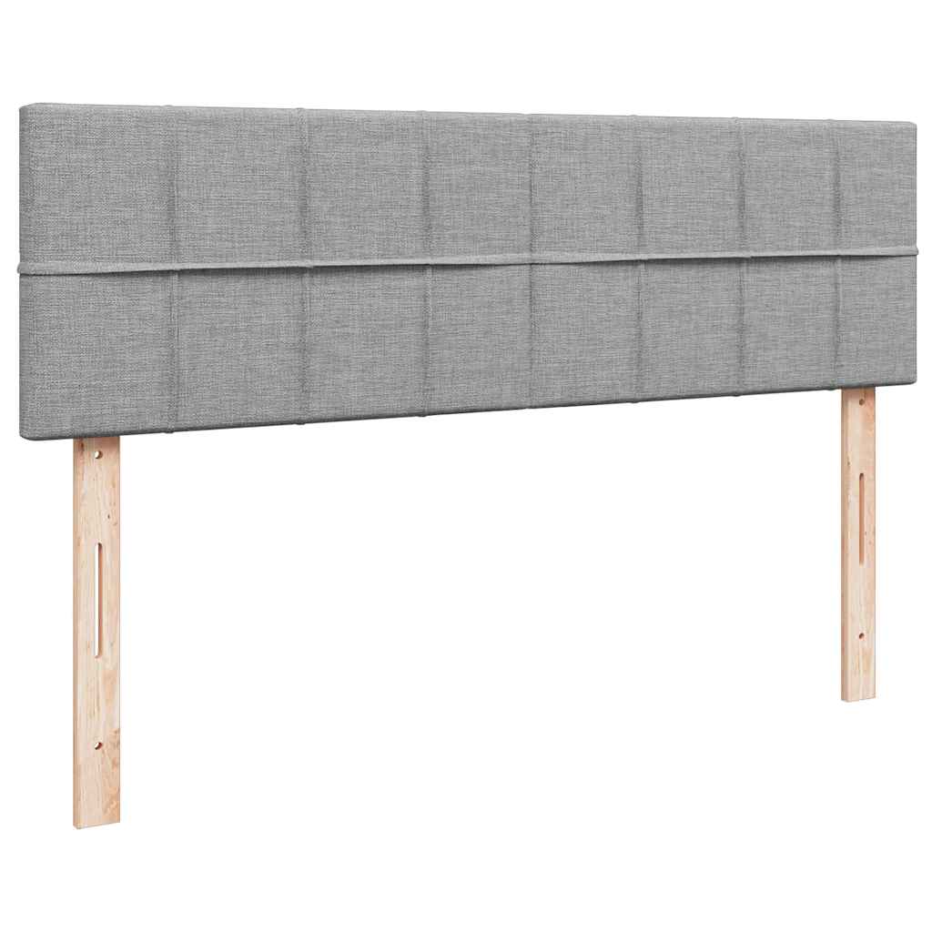 Lit ottoman avec matelas gris clair 140x190 cm tissu