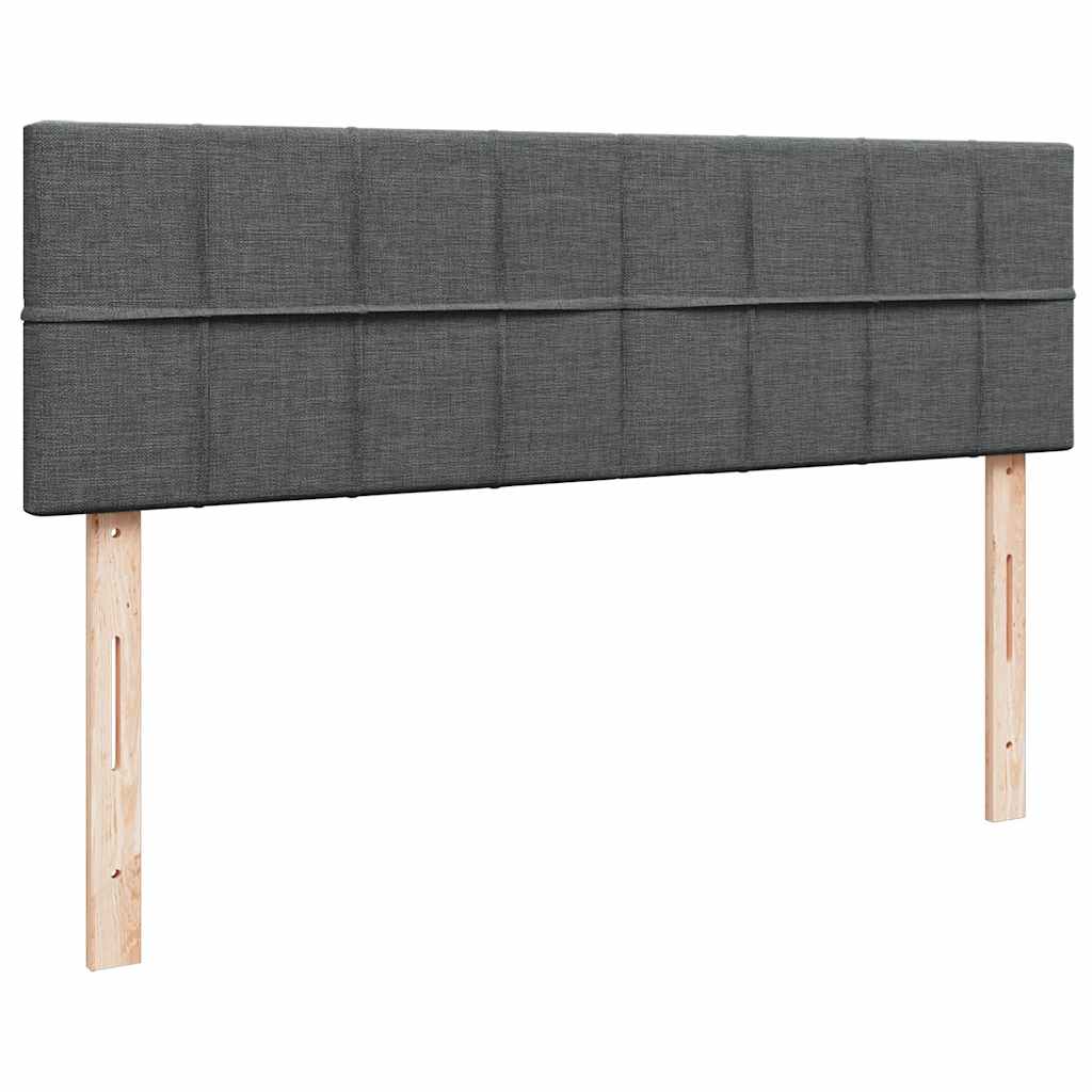 Lit ottoman avec matelas gris foncé 140x190 cm tissu - XIOS