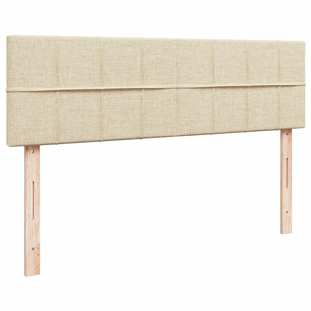 Lit ottoman avec matelas crème 140x190 cm tissu - XIOS