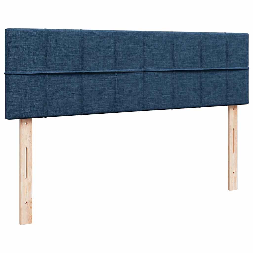 Lit ottoman avec matelas bleu 140x190 cm tissu