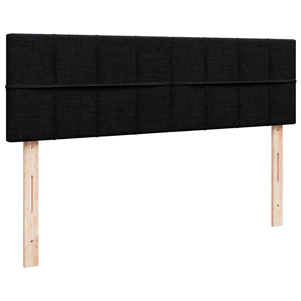 Lit ottoman avec matelas noir 140x200 cm tissu - XIOS