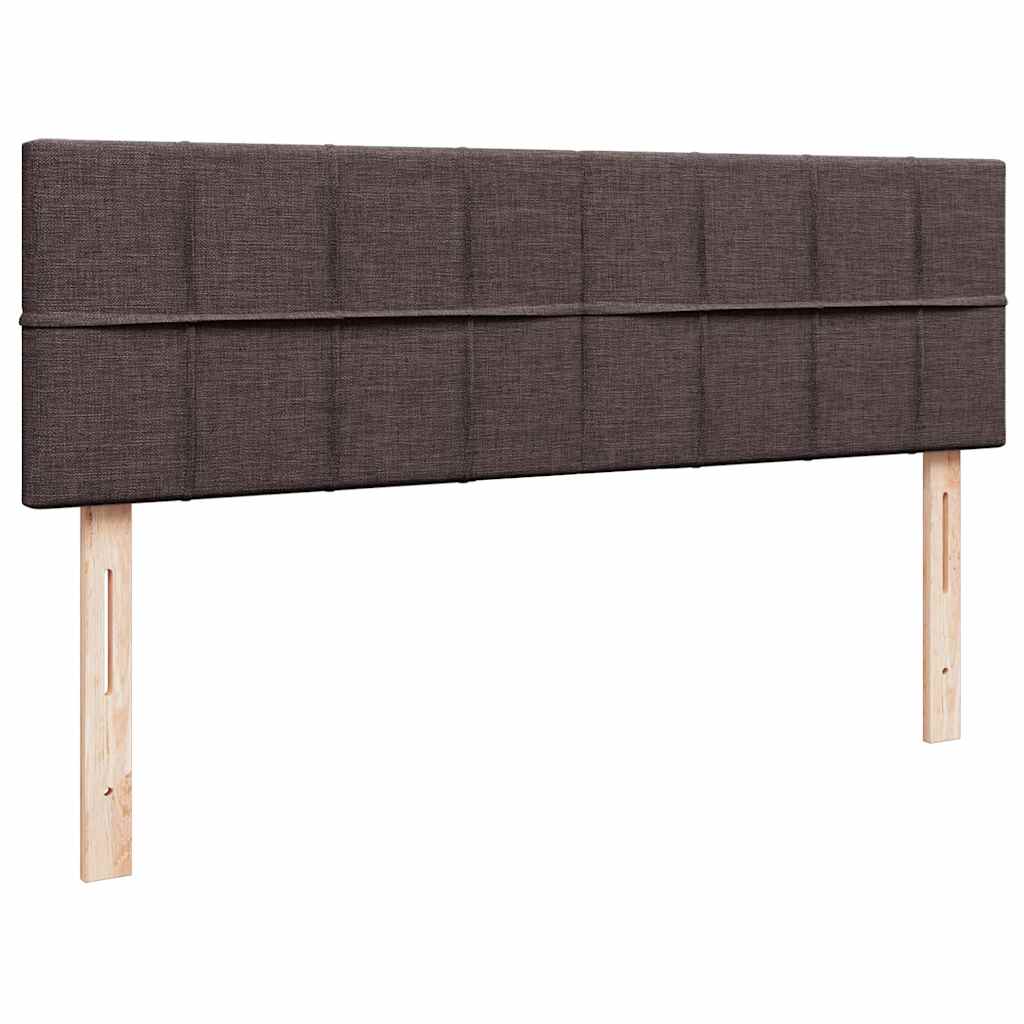 Cadre de lit ottoman avec matelas marron foncé 140x200 cm tissu