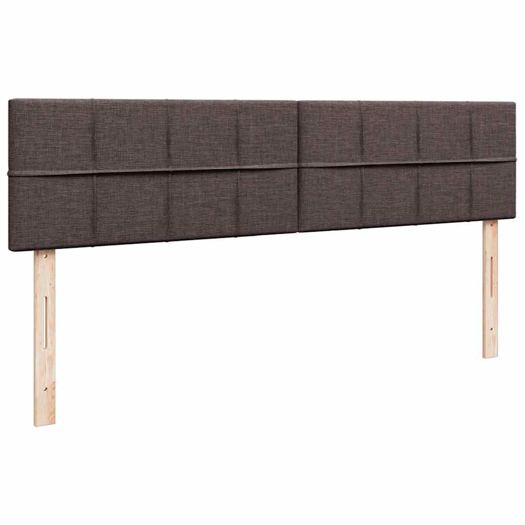 Cadre de lit ottoman avec matelas marron foncé 160x200 cm tissu - XIOS