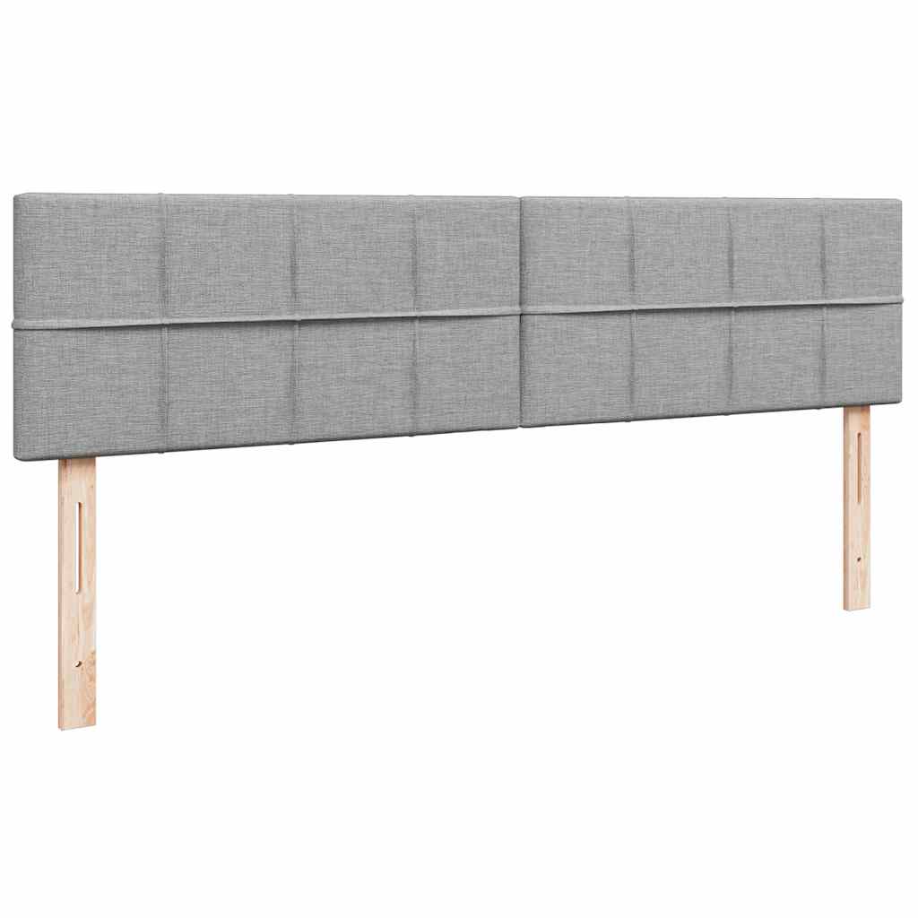 Cadre de lit ottoman avec matelas gris clair 200x200 cm tissu - XIOS