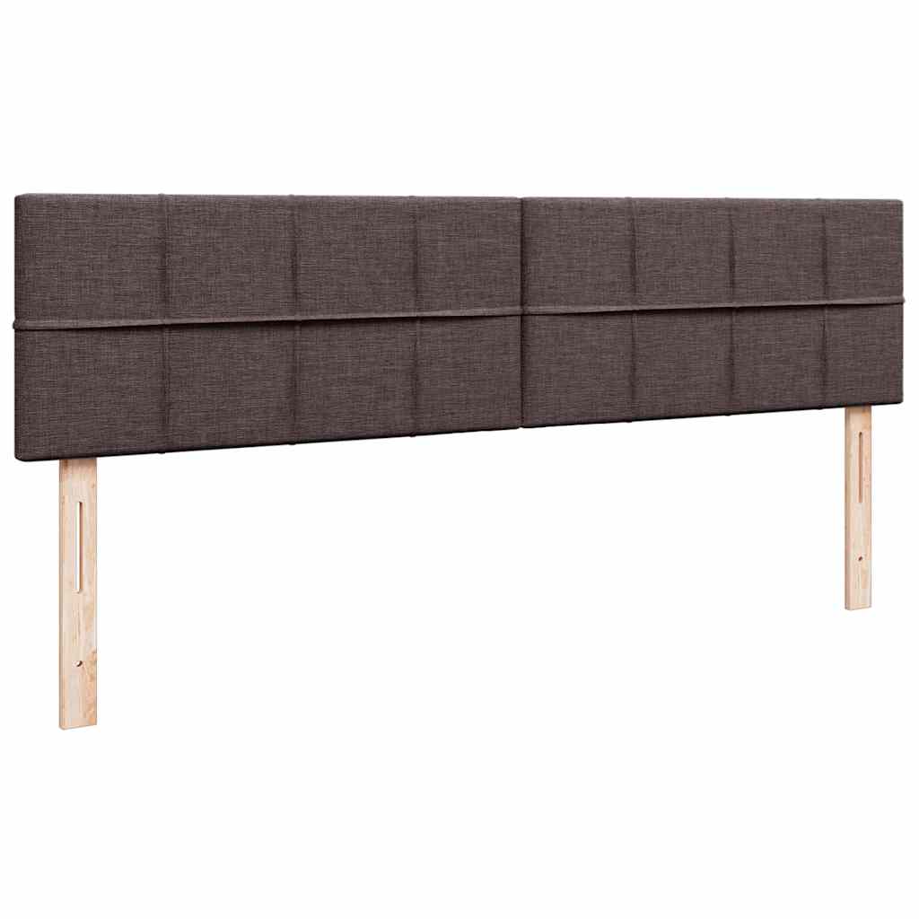 Cadre de lit ottoman avec matelas marron foncé 200x200 cm tissu - XIOS