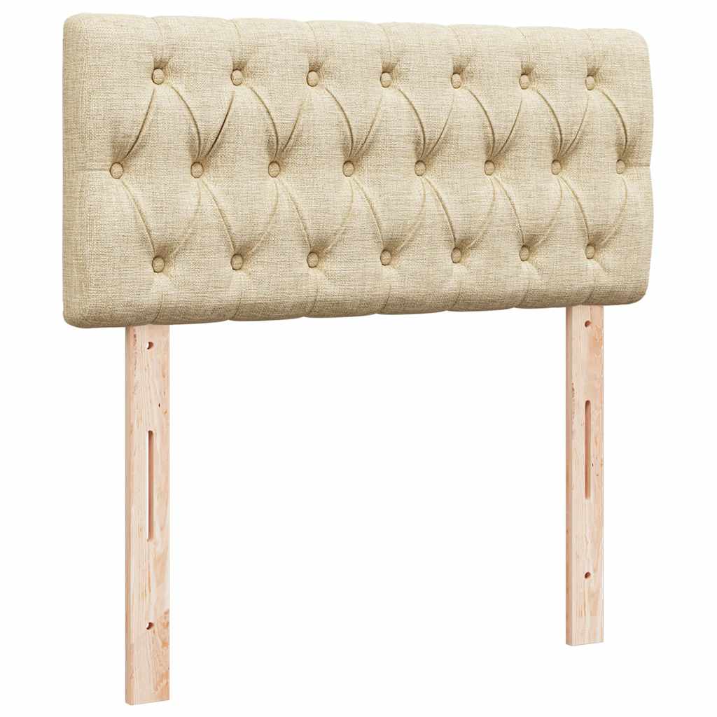 Cadre de lit ottoman avec matelas crème 80x200 cm tissu
