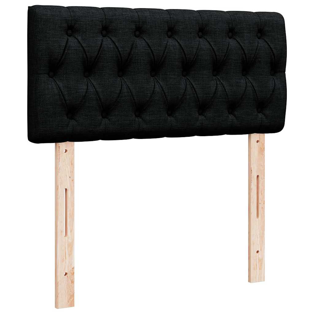 Cadre de lit ottoman avec matelas noir 90x190 cm tissu - XIOS